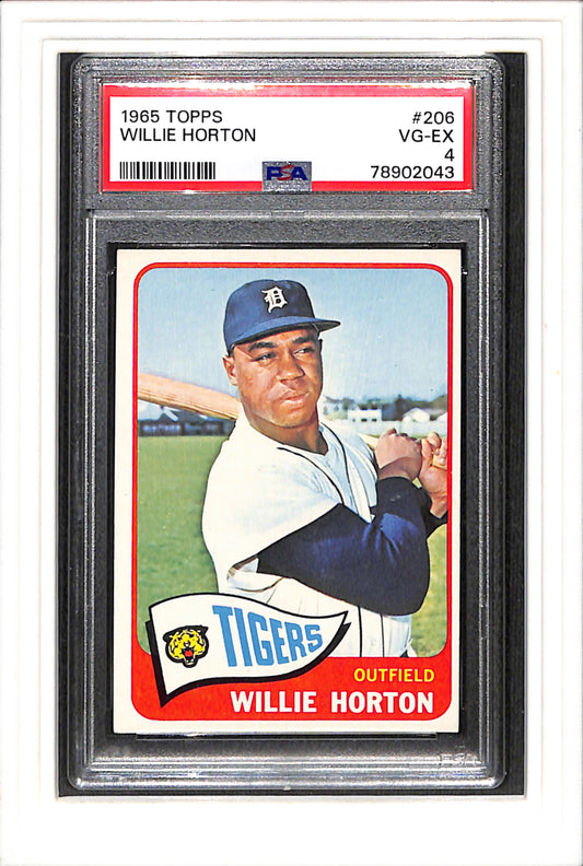 1965 Topps #206 Willie Horton PSA 4 SN 78902043