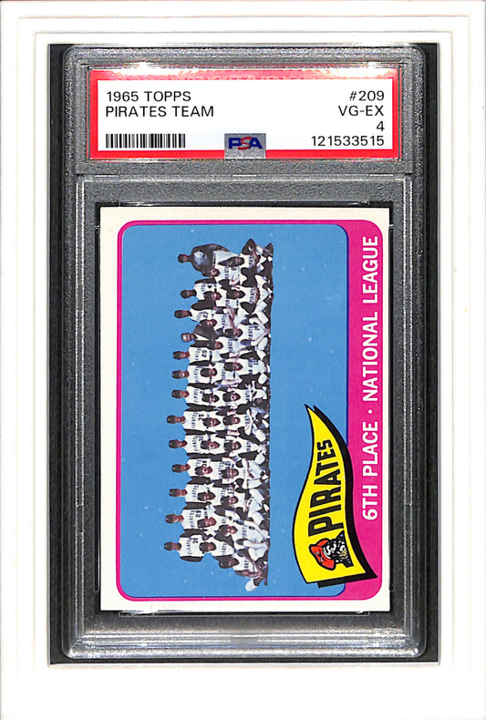 1965 Topps #209 Pirates Team PSA 4 SN 121533515