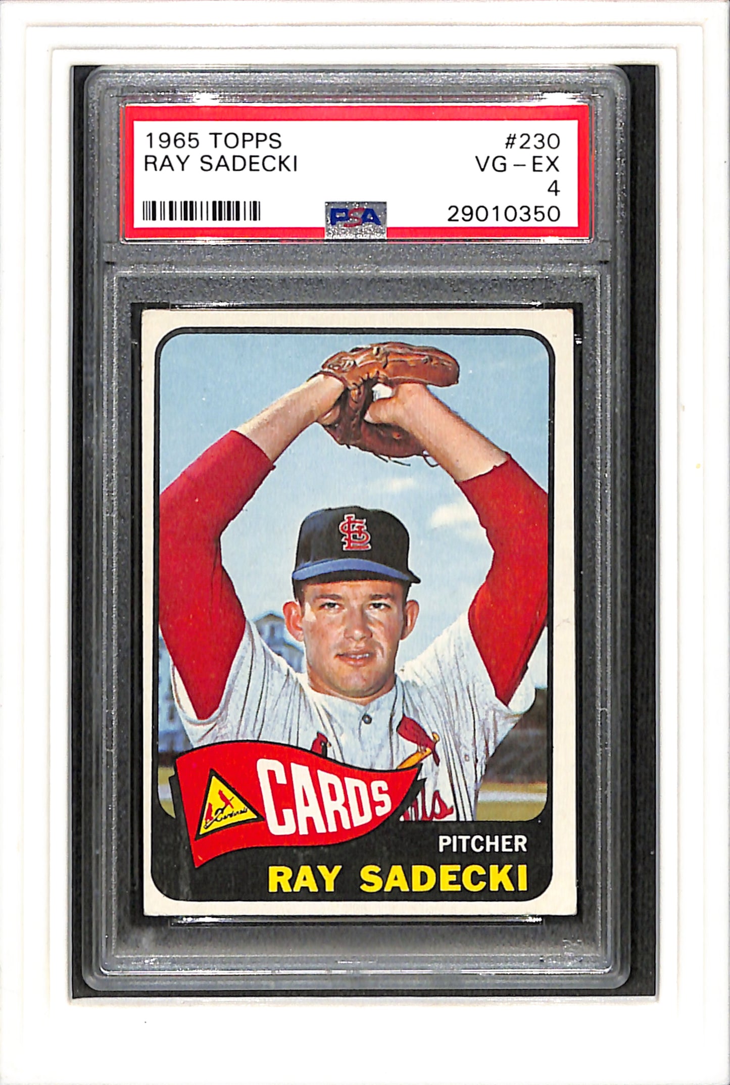 1965 Topps #230 Ray Sadecki PSA 4 SN 29010350