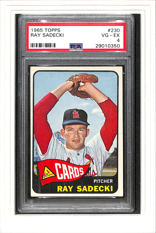 1965 Topps #230 Ray Sadecki PSA 4 SN 29010350