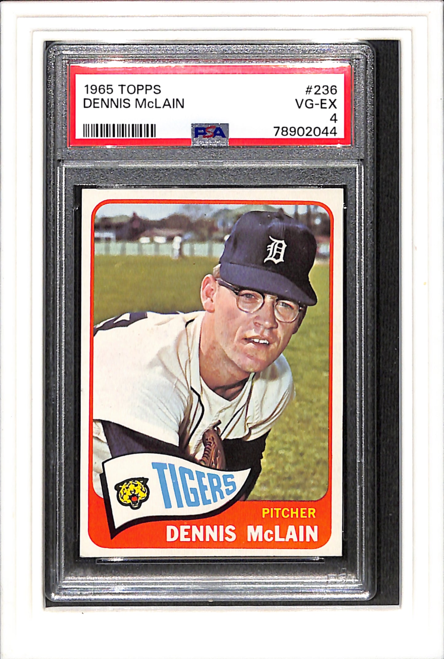1965 Topps #236 Dennis Mclain PSA 4 SN 78902044