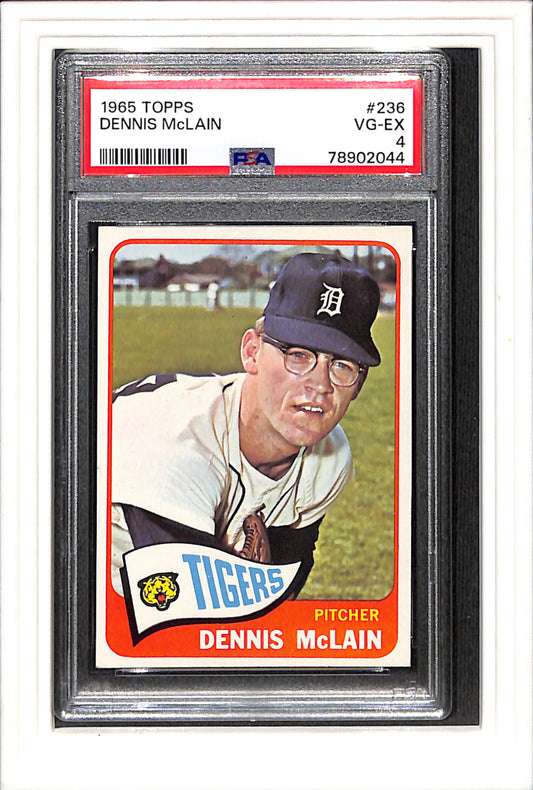 1965 Topps #236 Dennis Mclain PSA 4 SN 78902044