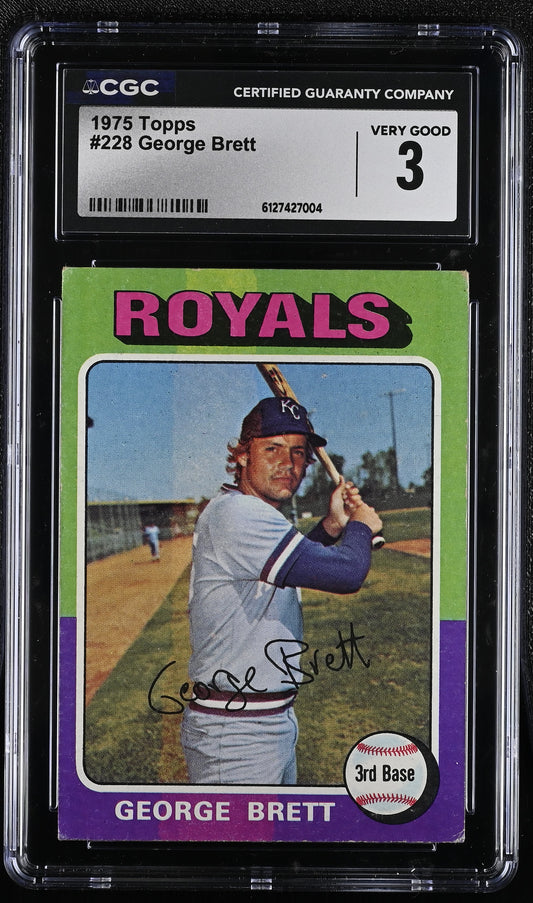 1975 Topps #228 George Brett CGC 3 SN 6127427004