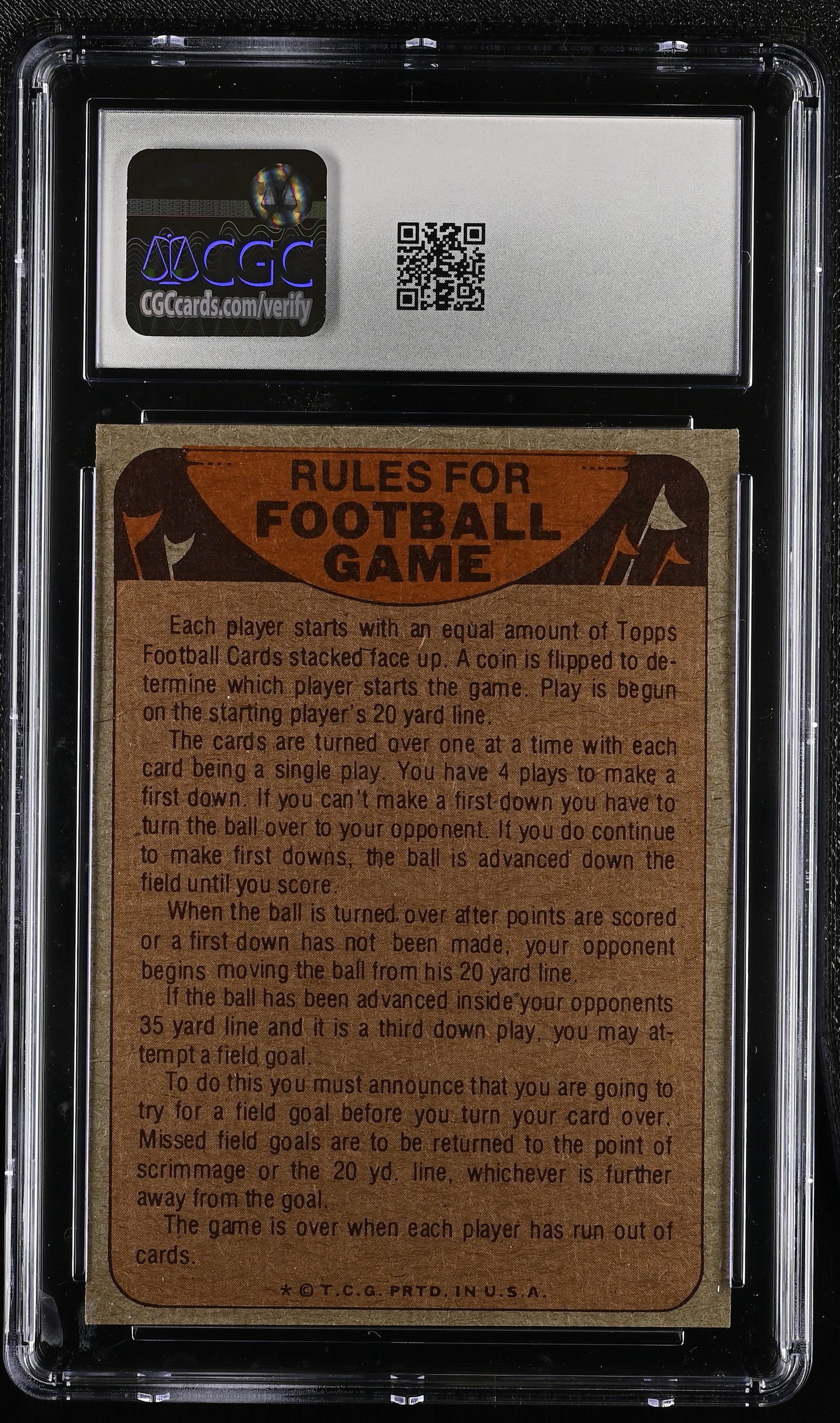 1974 Topps #22 Pittsburgh Steelers CGC 8 SN 6127427022