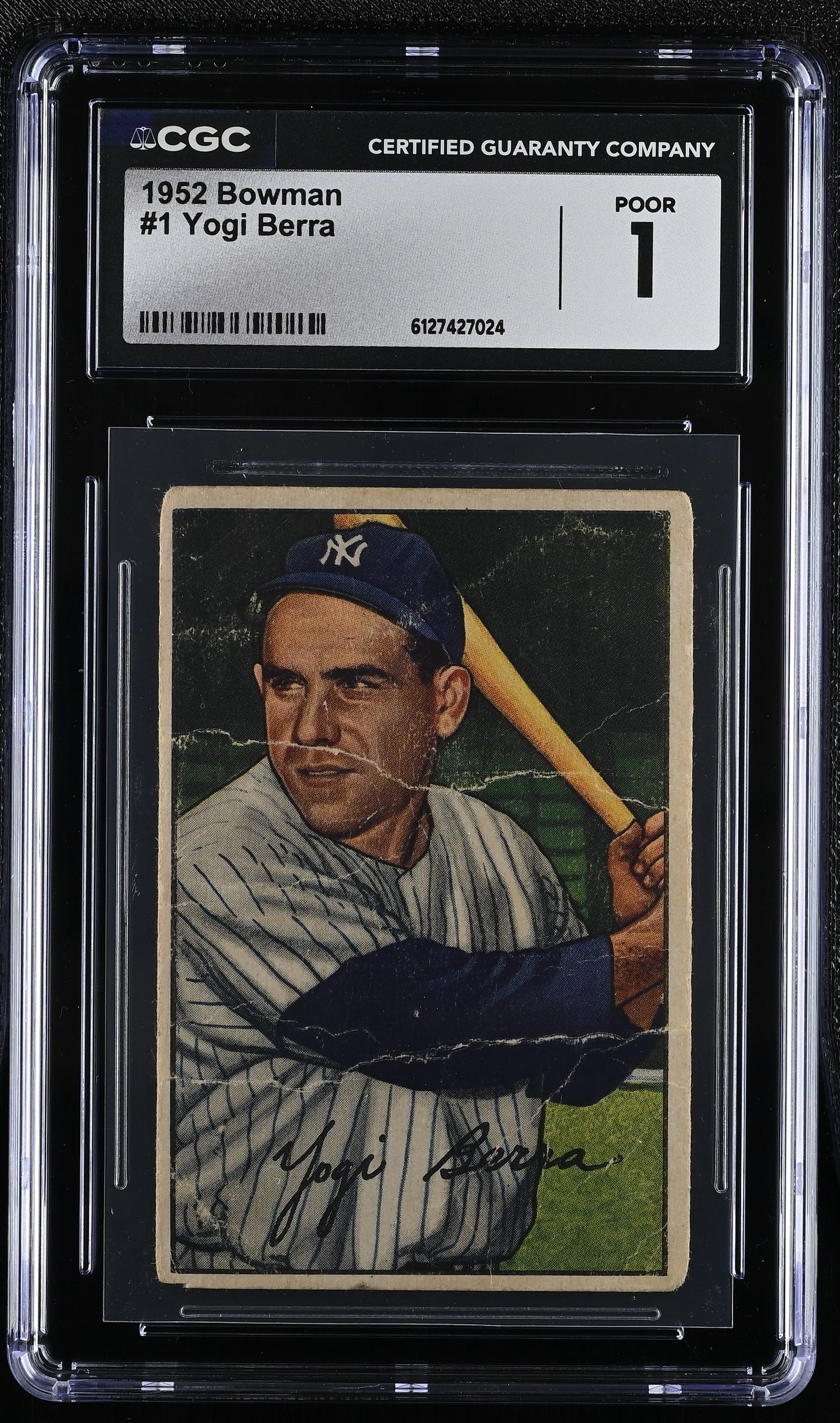 1952 Bowman #1 Yogi Berra CGC 1 SN 6127427024