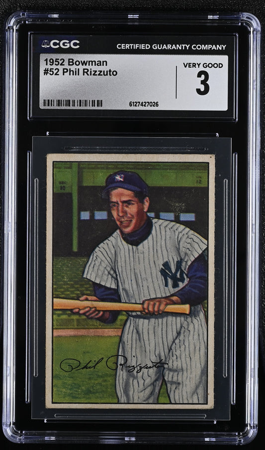 1952 Bowman #52 Phil Rizzuto CGC 3 SN 6127427026