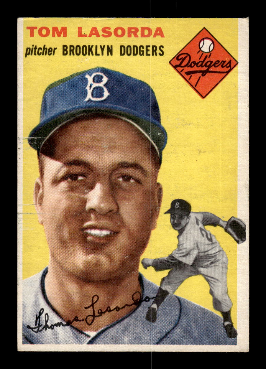 1954 Topps #132 Tom Lasorda Brooklyn Dodgers VG CS26014211