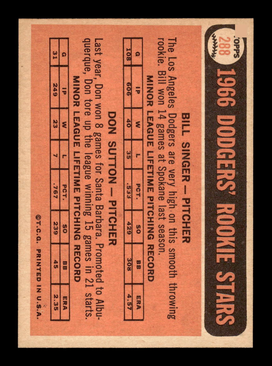1966 Topps #288 Don Sutton Los Angeles Dodgers EXMT CS26014232