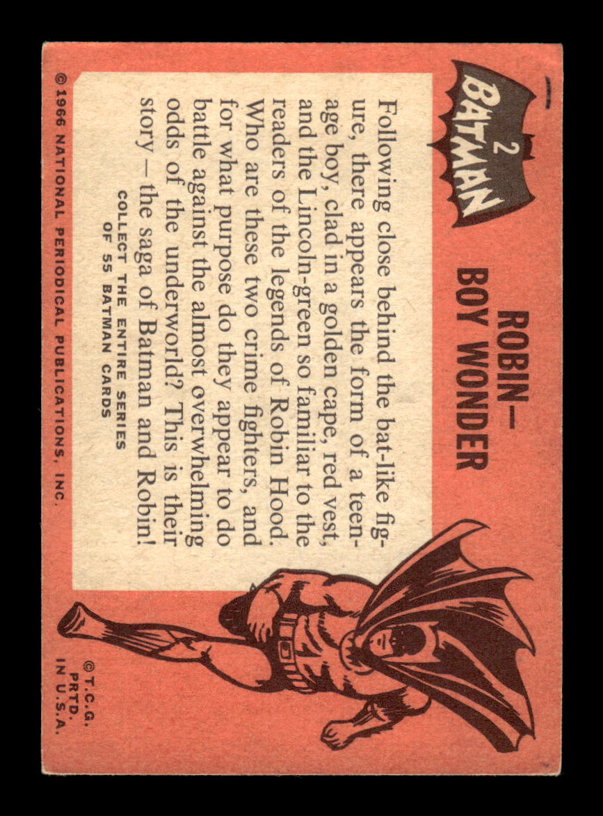 1966 Topps Batman (Black Bat Logo) #2 Robin - Boy Wonder VG CS26014249
