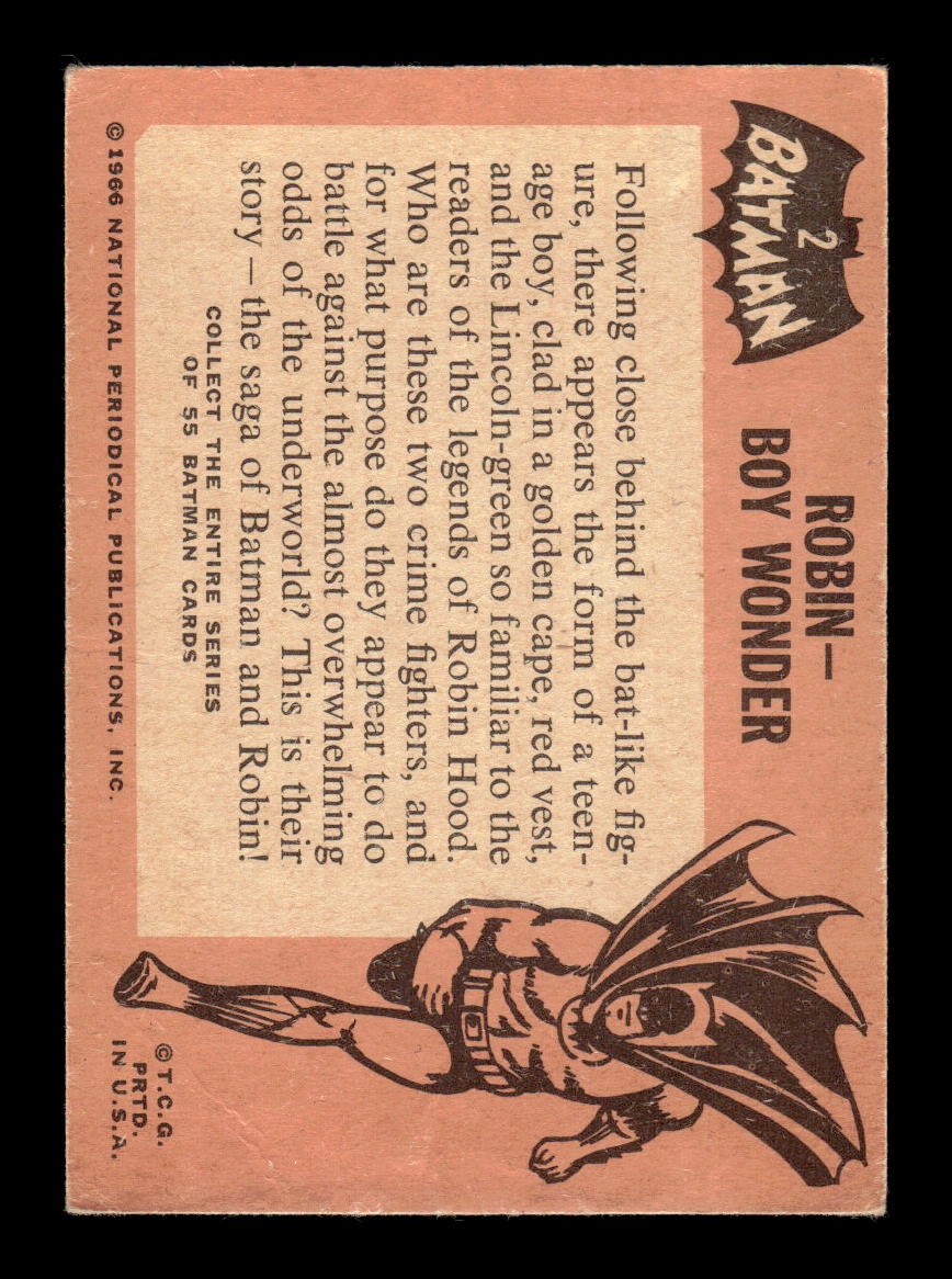 1966 Topps Batman (Black Bat Logo) #2 Robin - Boy Wonder VG CS26014250