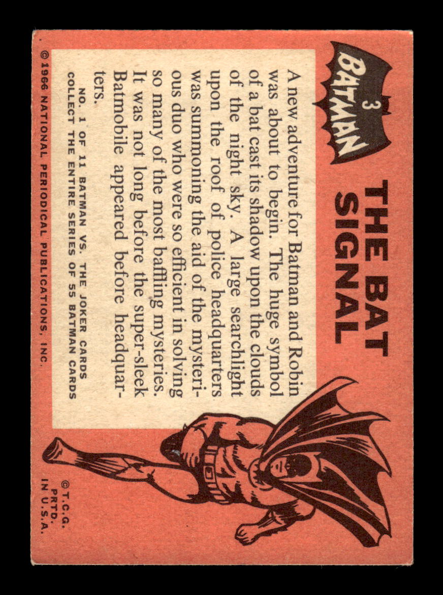 1966 Topps Batman (Black Bat Logo) #3 The Bat Signal VG CS26014251