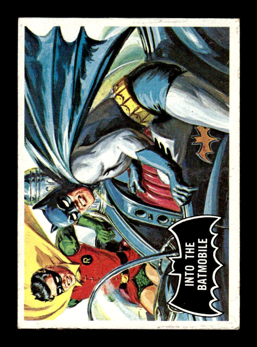 1966 Topps Batman (Black Bat Logo) #8 Into the Batmobile VG CS26014254