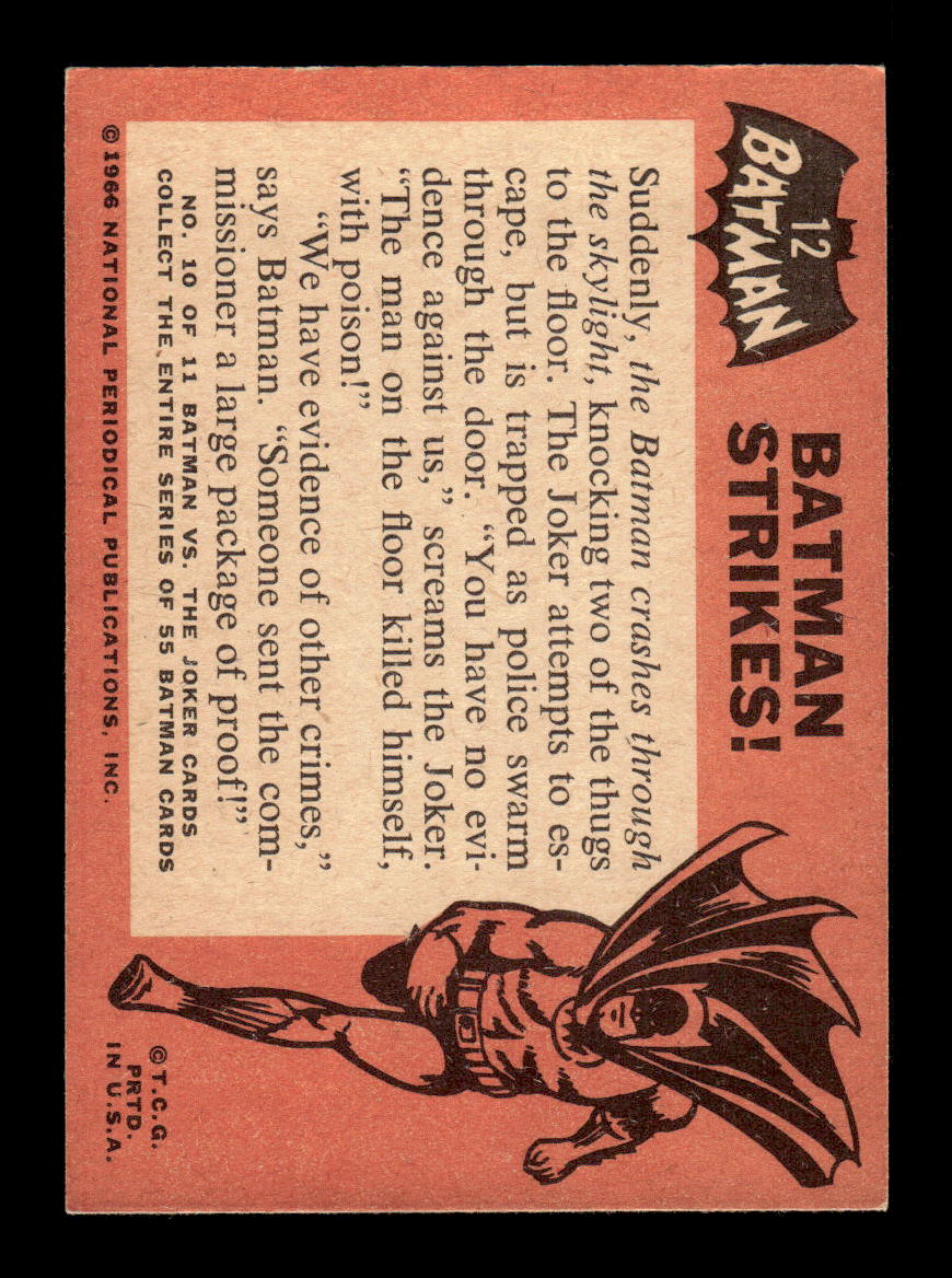1966 Topps Batman (Black Bat Logo) #12 Batman Strikes! VG CS26014260