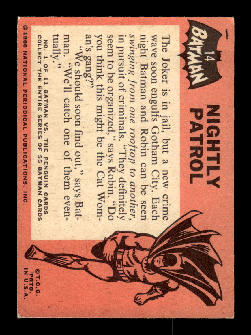 1966 Topps Batman (Black Bat Logo) #14 Nightly Patrol VG CS26014261