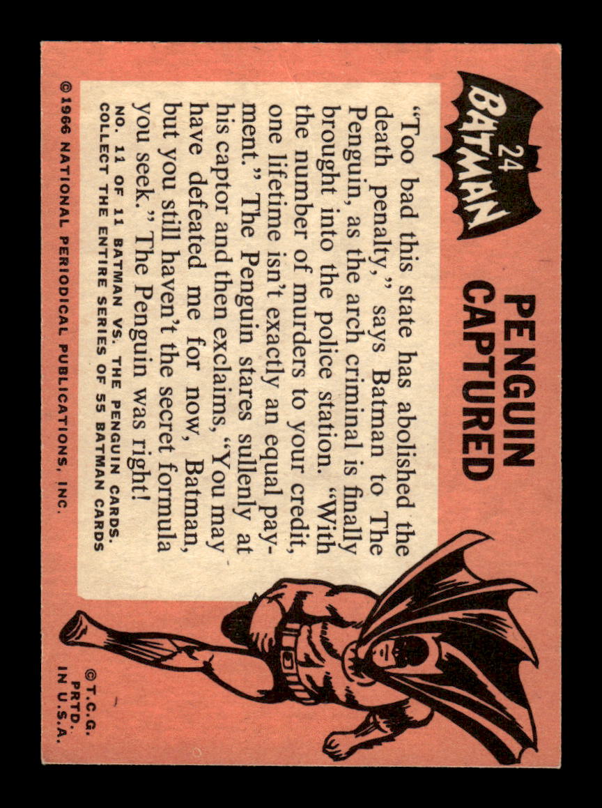1966 Topps Batman (Black Bat Logo) #24 Penguin Captured VGEX CS26014269