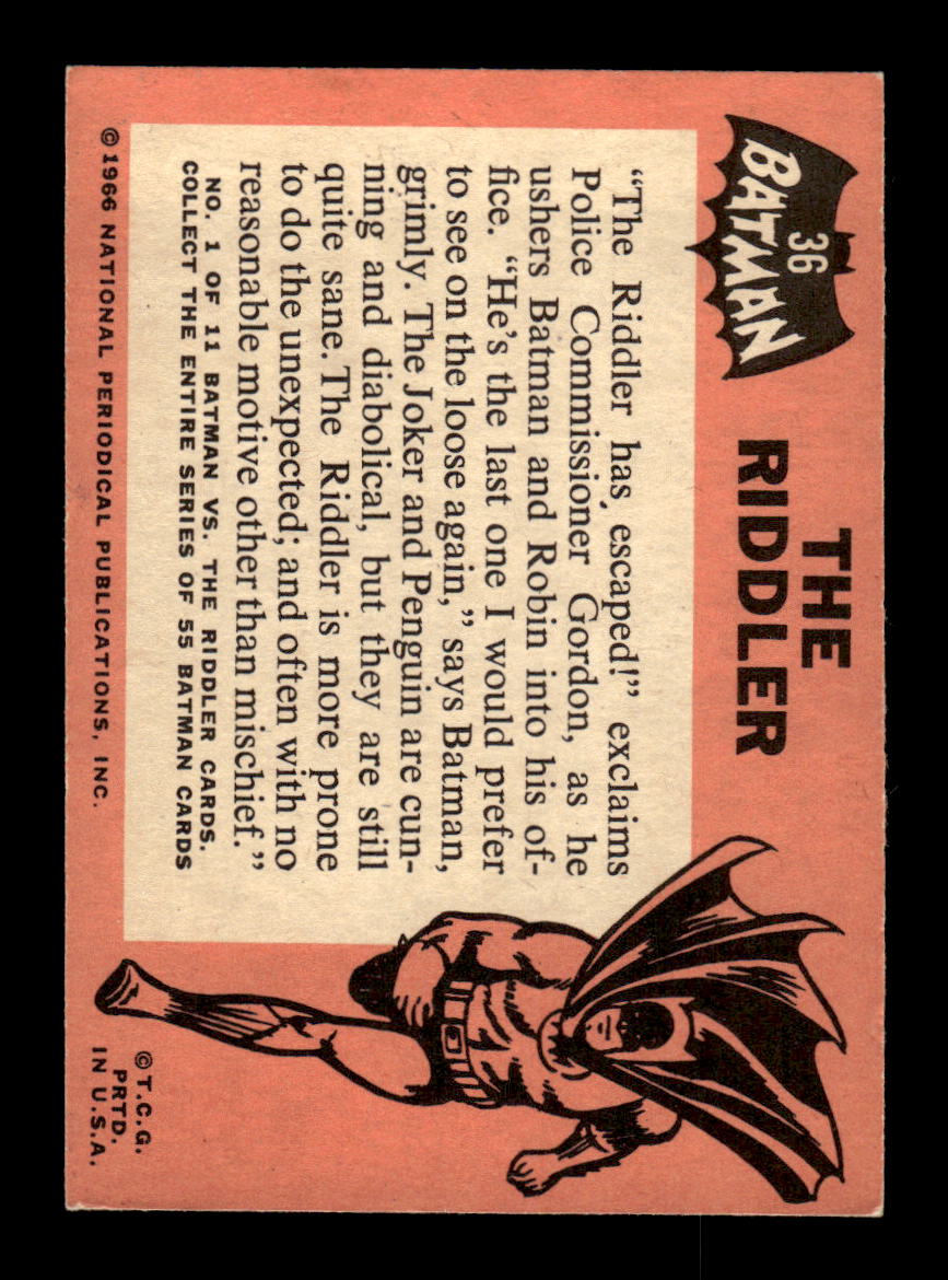 1966 Topps Batman (Black Bat Logo) #36 The Riddler VGEX CS26014278