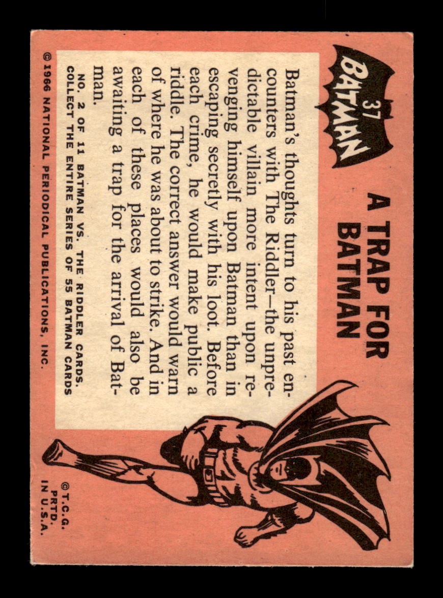 1966 Topps Batman (Black Bat Logo) #37 A Trap for Batman VGEX CS26014279