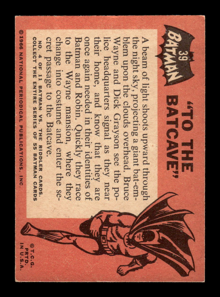 1966 Topps Batman (Black Bat Logo) #39 "To the Batcave" VGEX CS26014282