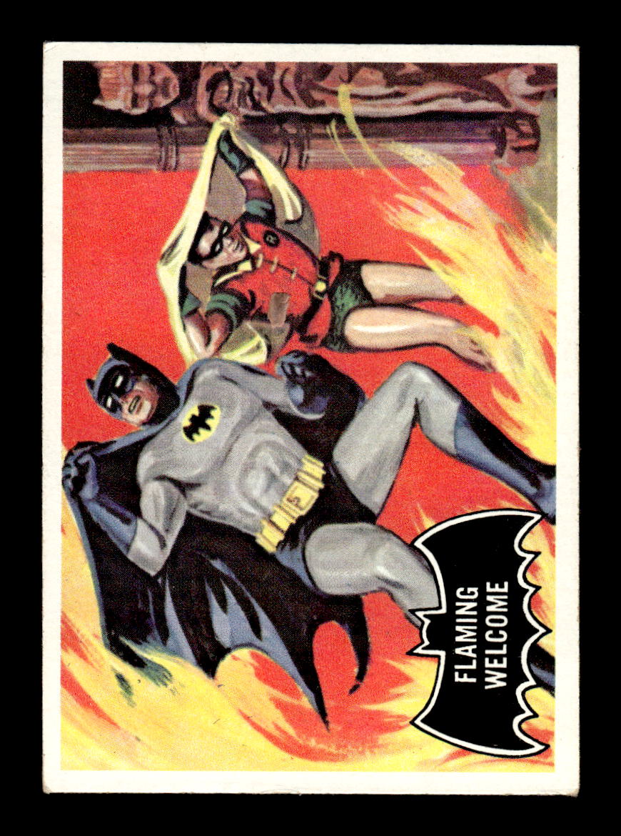 1966 Topps Batman (Black Bat Logo) #51 Flaming Welcome VG CS26014288