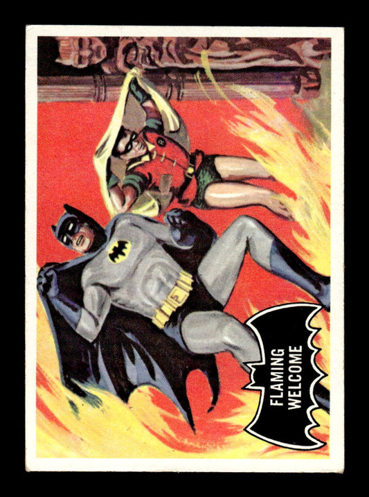 1966 Topps Batman (Black Bat Logo) #51 Flaming Welcome VG CS26014288