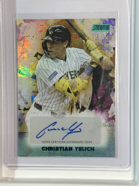 2025 Stadium Club Christian Yelich Abstract Auto Turquoise /75 #AA-CY CS26014306