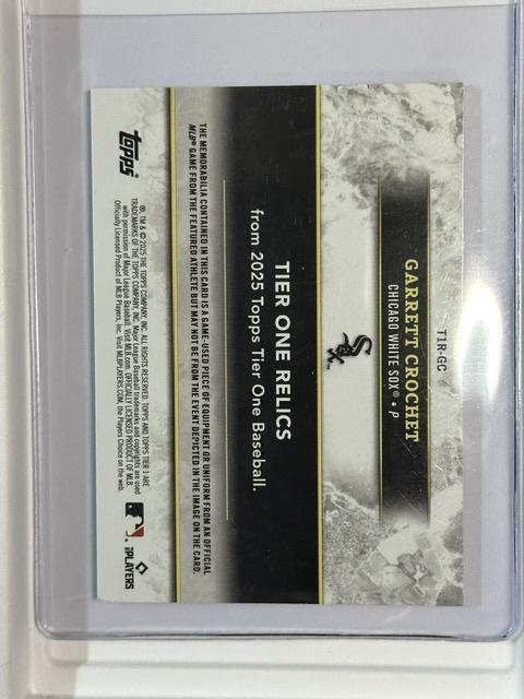 2025 Topps Tier One #T1R-GC Garrett Crochet Chicago White Sox NMT CS26014315