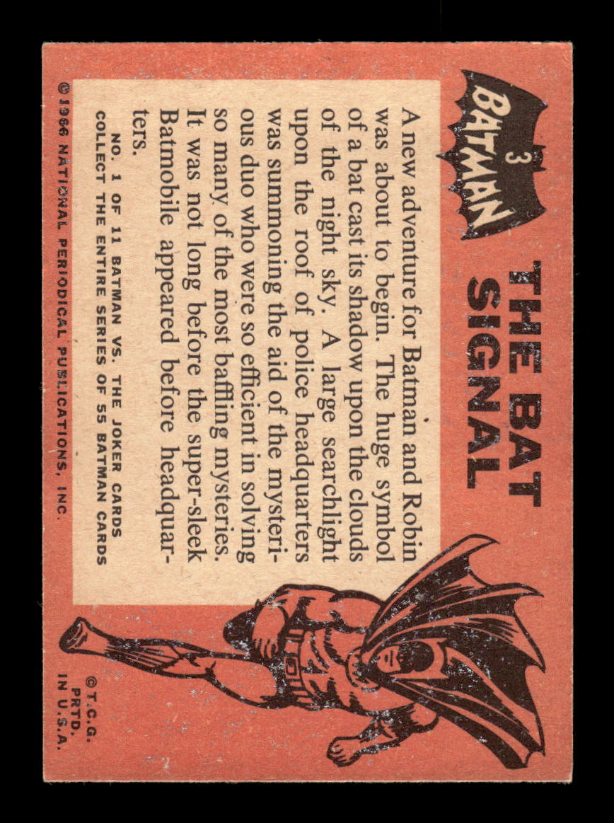 1966 Topps Batman (Black Bat Logo) #3 The Bat Signal VGEX CS26014320