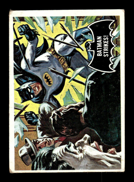 1966 Topps Batman (Black Bat Logo) #12 Batman Strikes! VG CS26014329