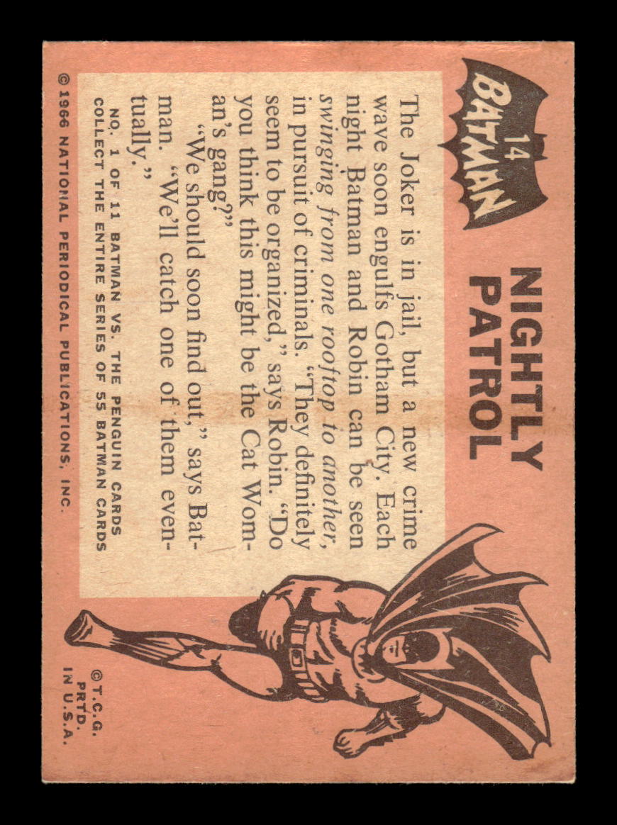 1966 Topps Batman (Black Bat Logo) #14 Nightly Patrol VGEX CS26014331