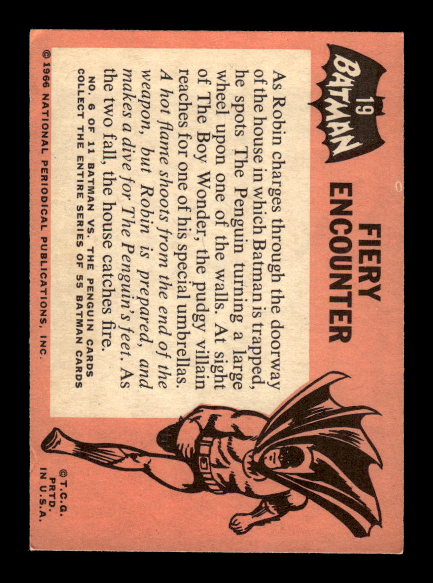 1966 Topps Batman (Black Bat Logo) #19 Fiery Encounter VGEX CS26014336