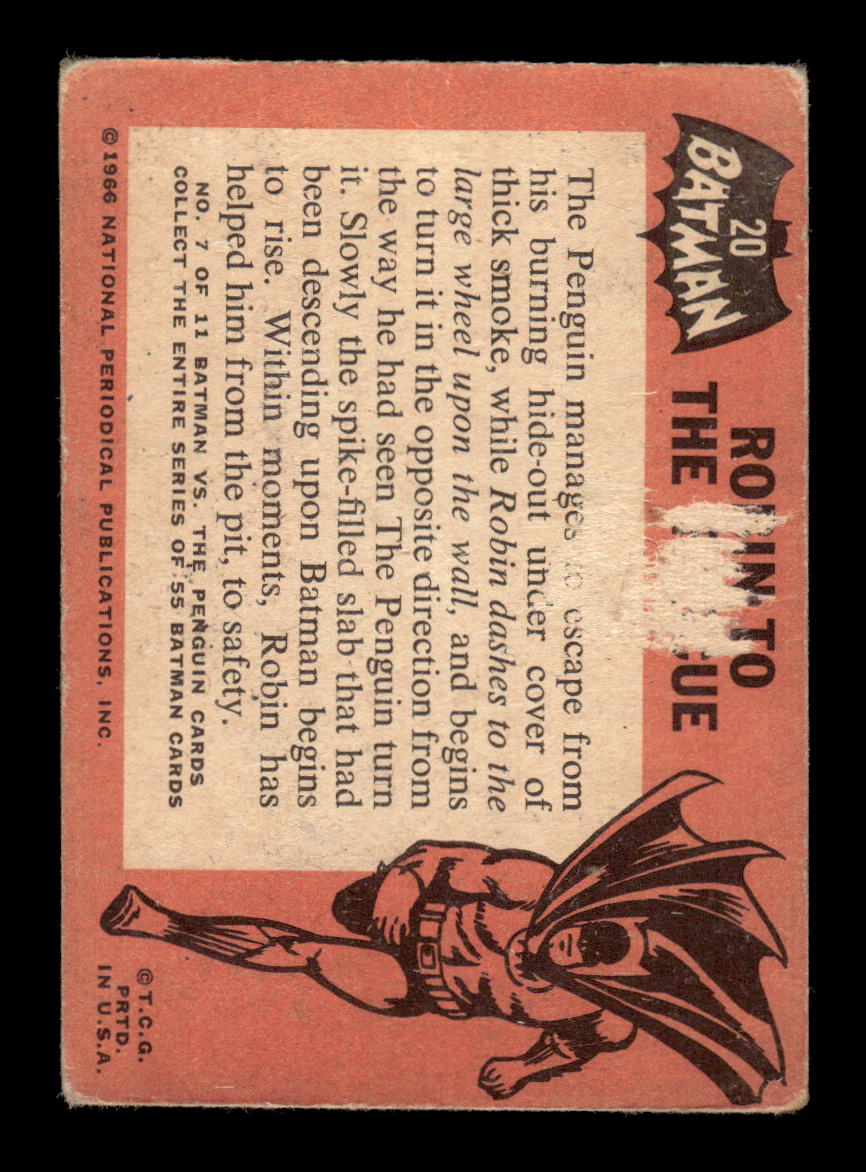 1966 Topps Batman (Black Bat Logo) #20 Robin to the Rescue F/G CS26014337