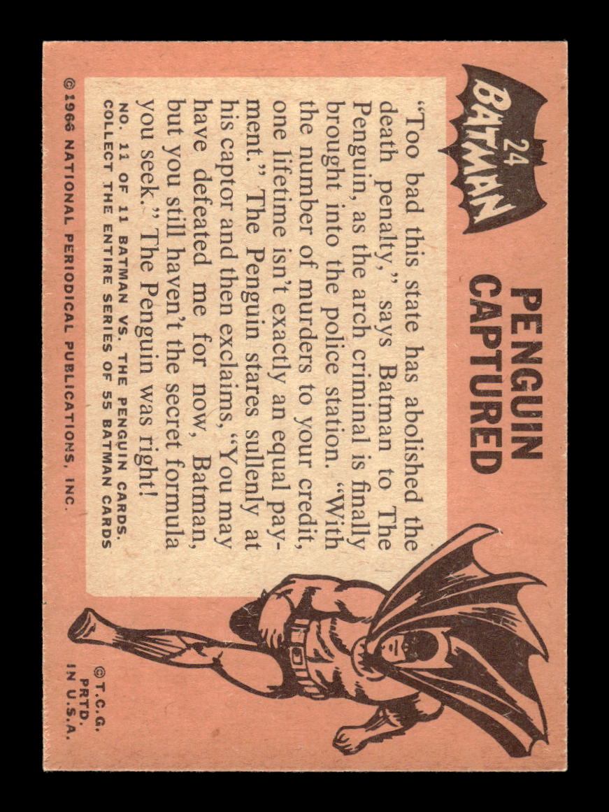 1966 Topps Batman (Black Bat Logo) #24 Penguin Captured VGEX CS26014341