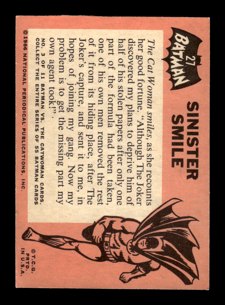 1966 Topps Batman (Black Bat Logo) #27 Sinister Smile VGEX CS26014344