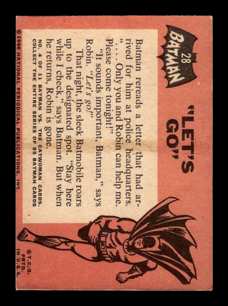 1966 Topps Batman (Black Bat Logo) #28 Let's Go! VGEX CS26014345
