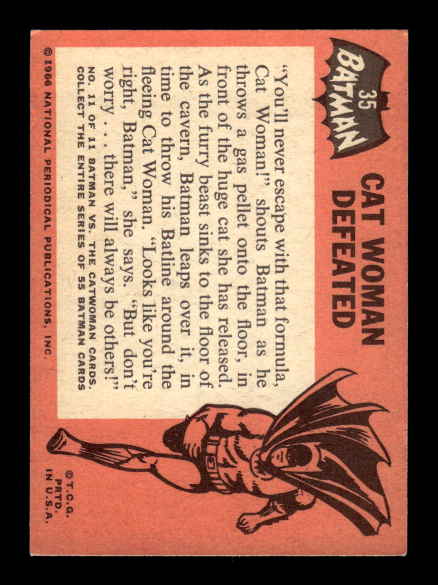 1966 Topps Batman (Black Bat Logo) #35 Cat Woman Defeated VGEX CS26014351