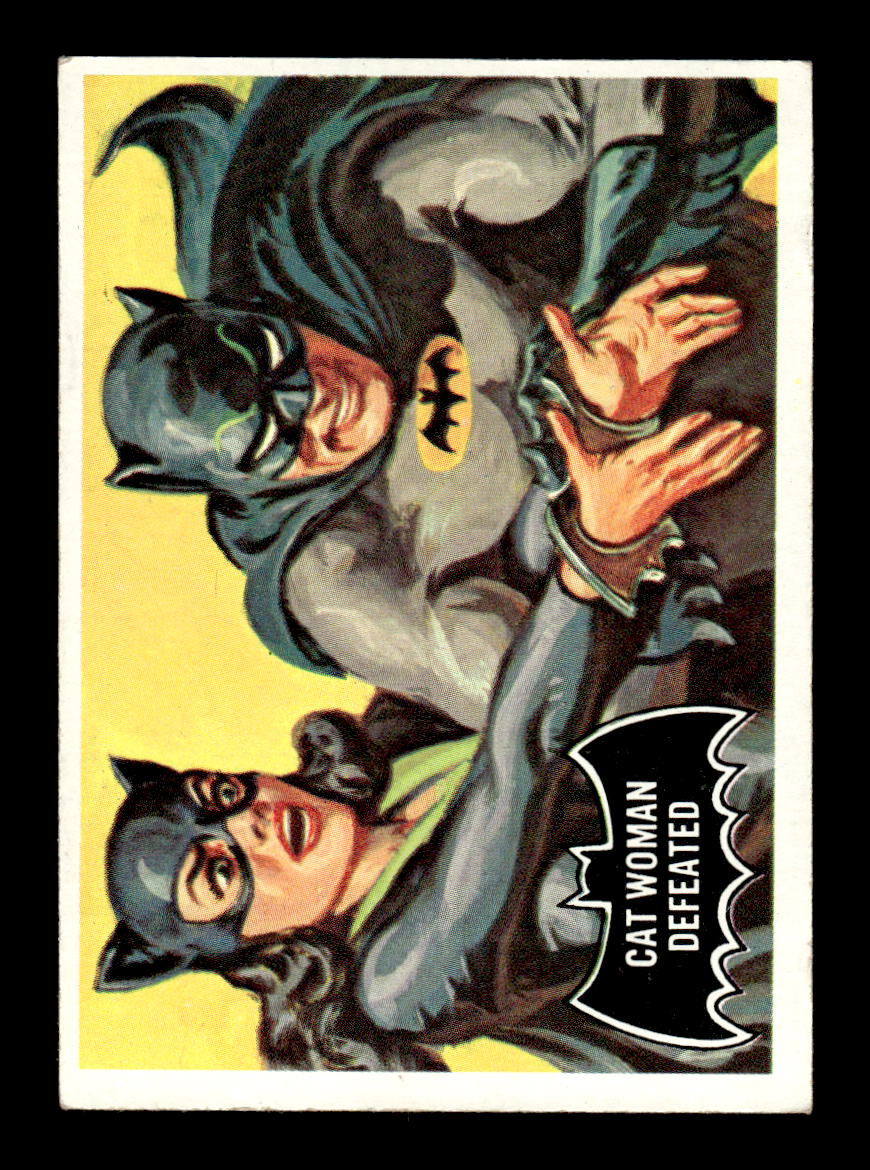 1966 Topps Batman (Black Bat Logo) #35 Cat Woman Defeated VGEX CS26014351