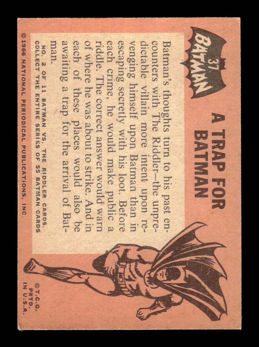 1966 Topps Batman (Black Bat Logo) #37 A Trap for Batman VGEX CS26014353