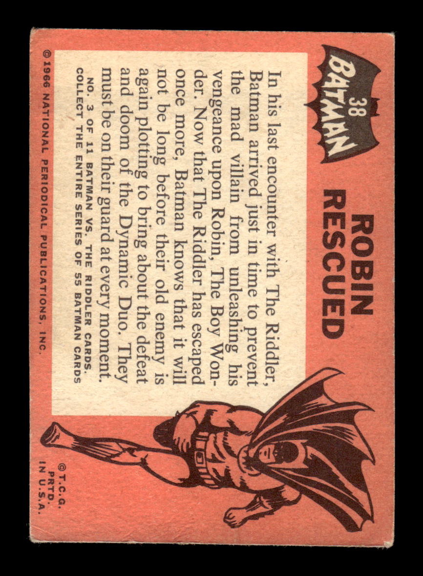 1966 Topps Batman (Black Bat Logo) #38 Robin Rescued VGEX CS26014354