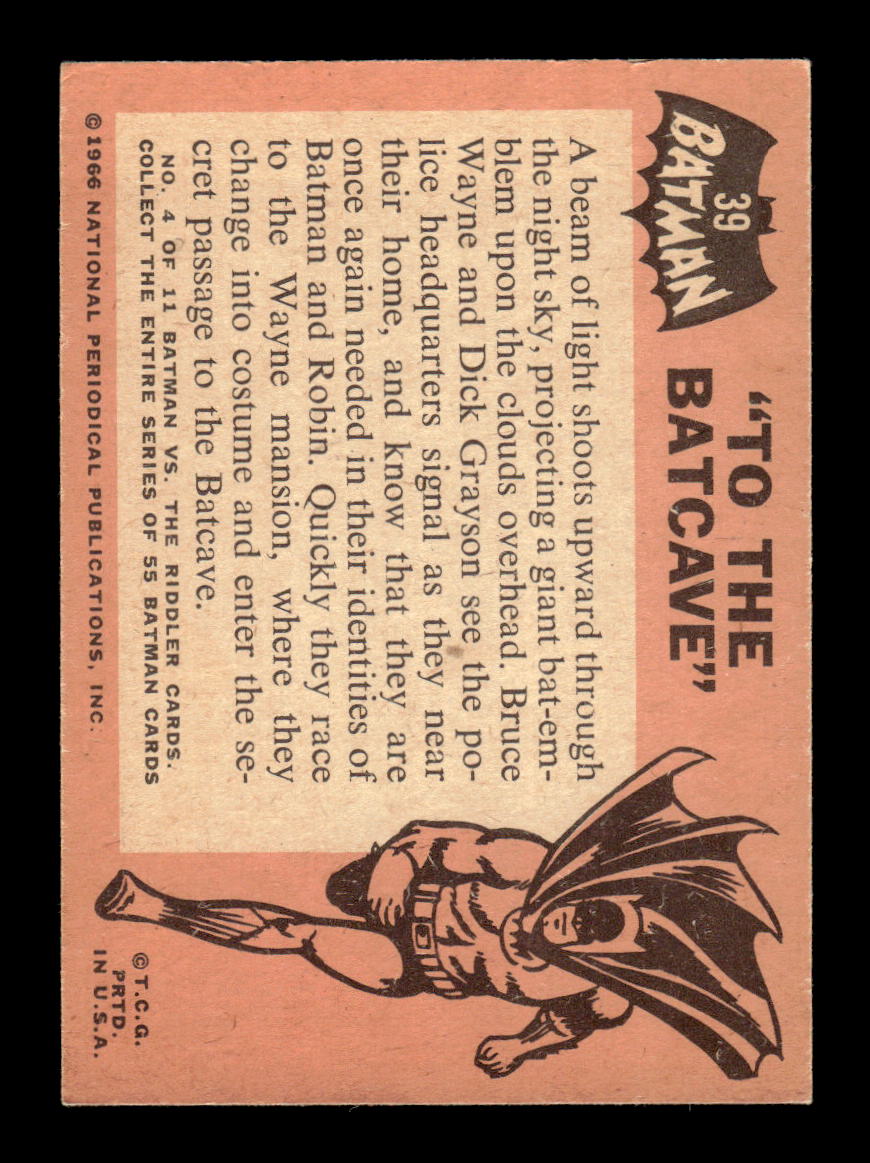 1966 Topps Batman (Black Bat Logo) #39 "To the Batcave" VGEX CS26014355