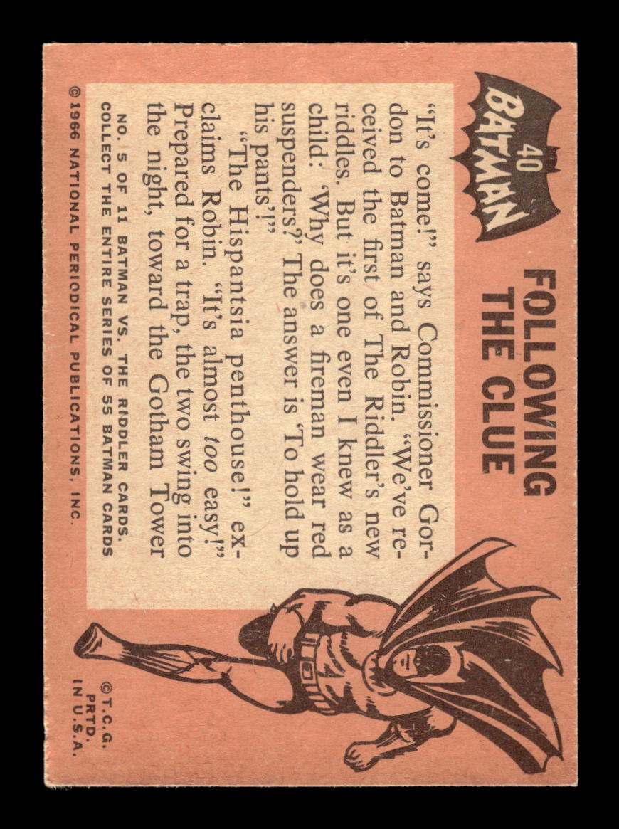 1966 Topps Batman (Black Bat Logo) #40 Following the Clue VGEX CS26014356