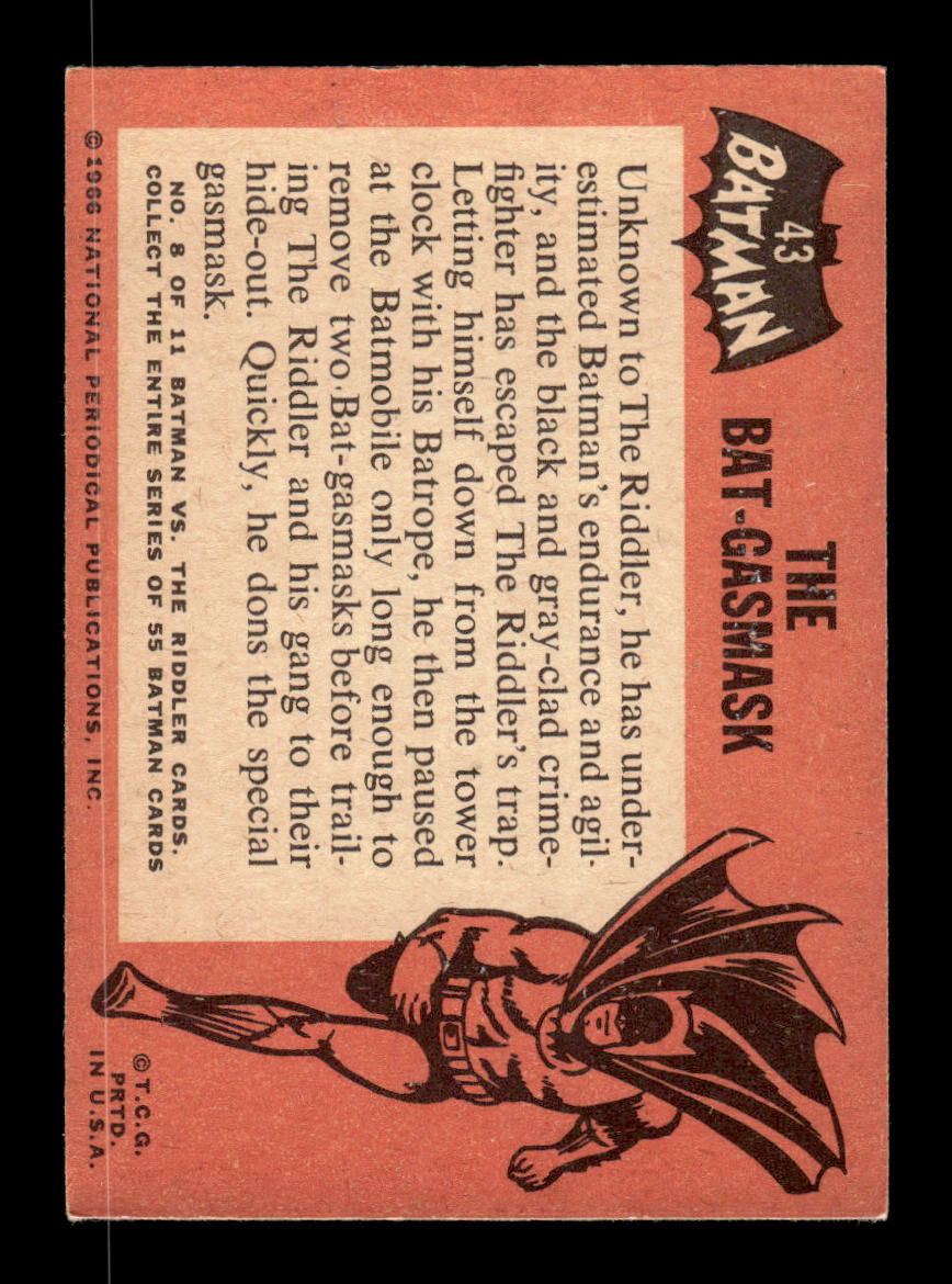 1966 Topps Batman (Black Bat Logo) #43 The Bat-Gasmask VGEX CS26014359
