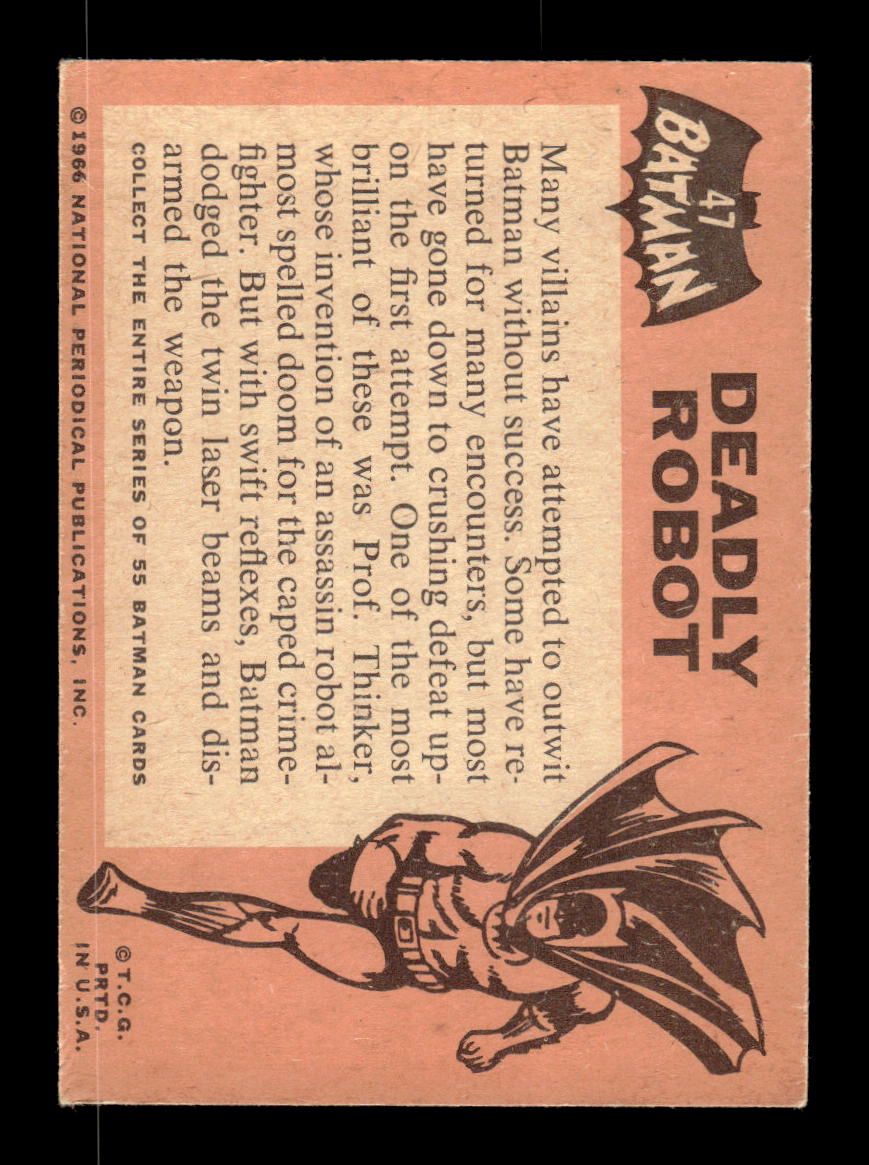 1966 Topps Batman (Black Bat Logo) #47 Deadly Robot VGEX CS26014363