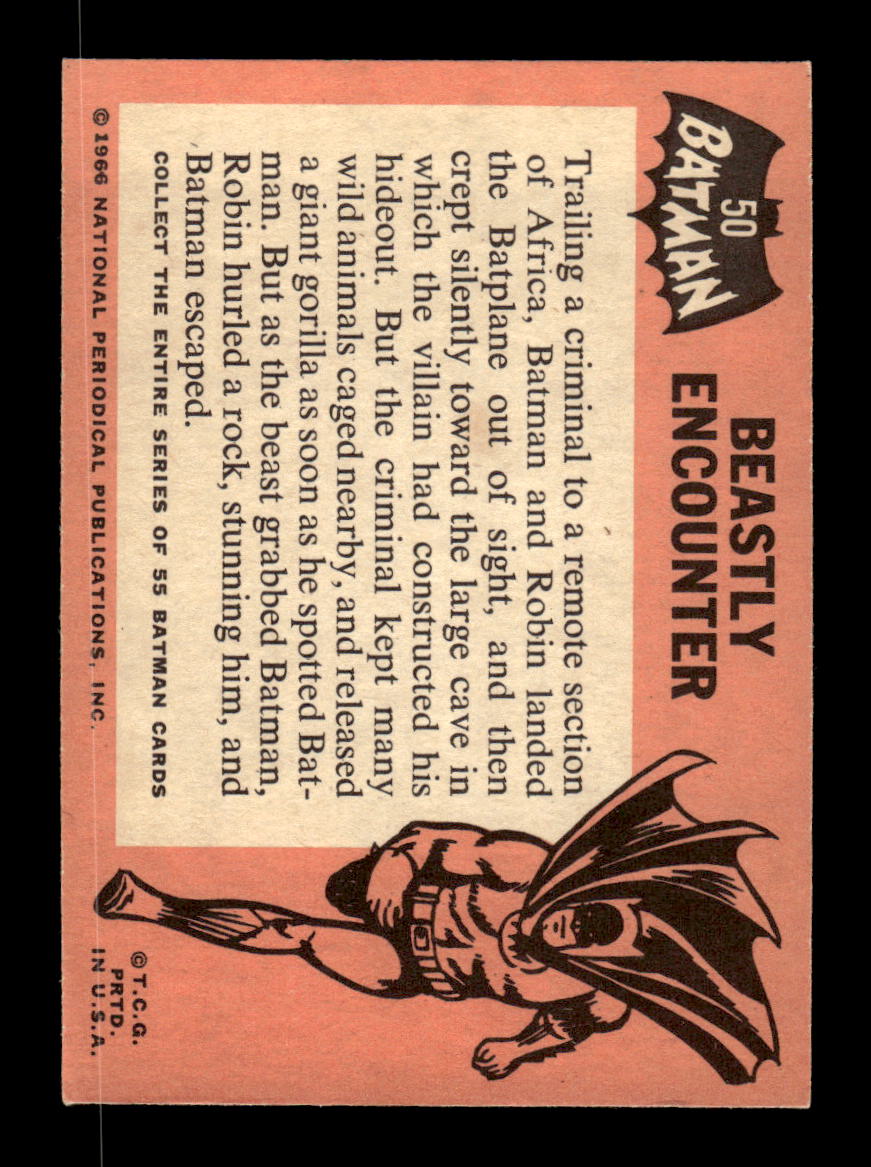 1966 Topps Batman (Black Bat Logo) #50 Beastly Encounter VGEX CS26014366