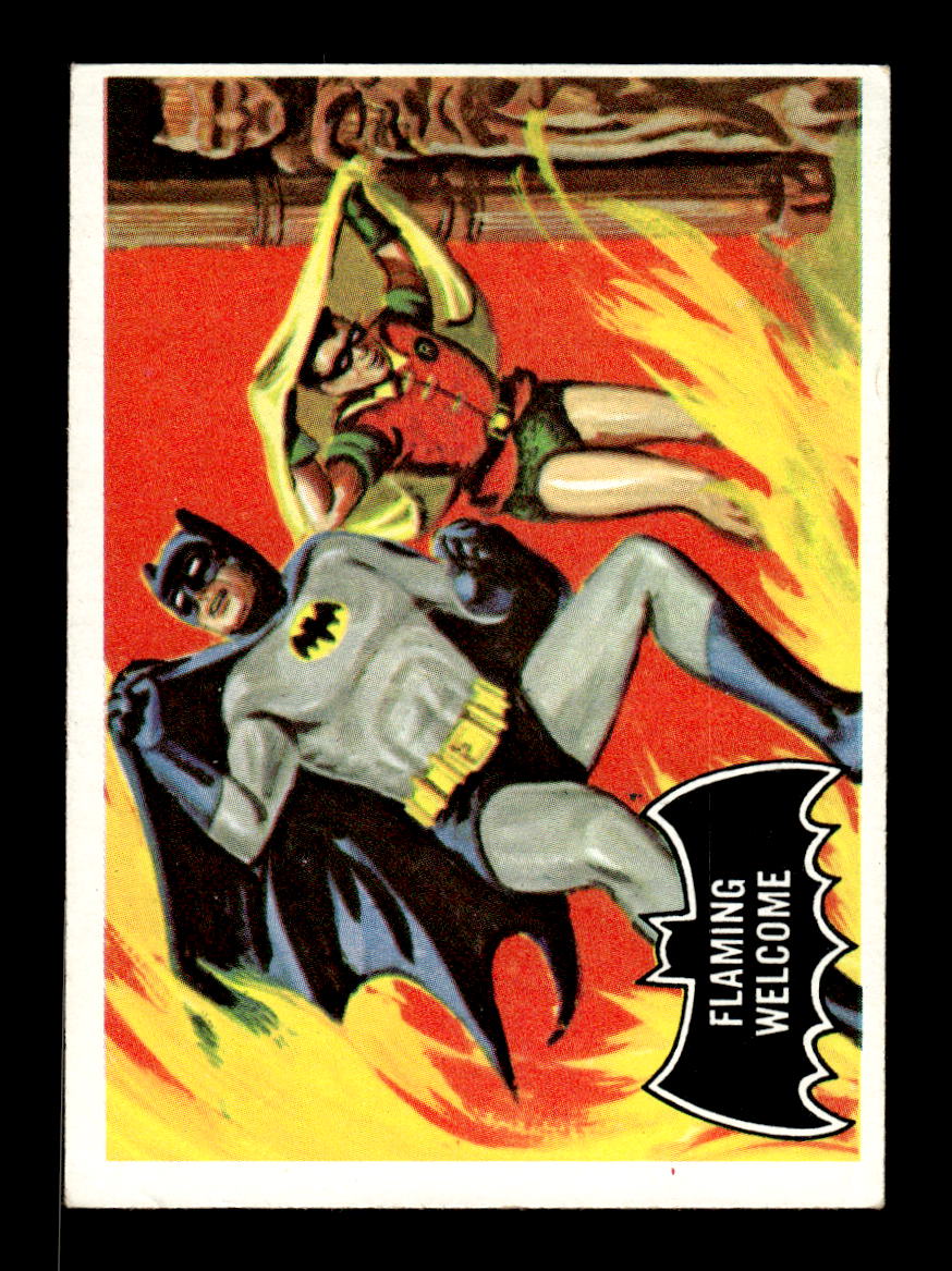 1966 Topps Batman (Black Bat Logo) #51 Flaming Welcome VGEX CS26014367