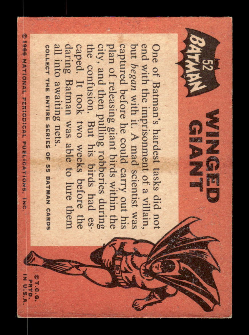 1966 Topps Batman (Black Bat Logo) #52 Winged Giant VGEX CS26014368