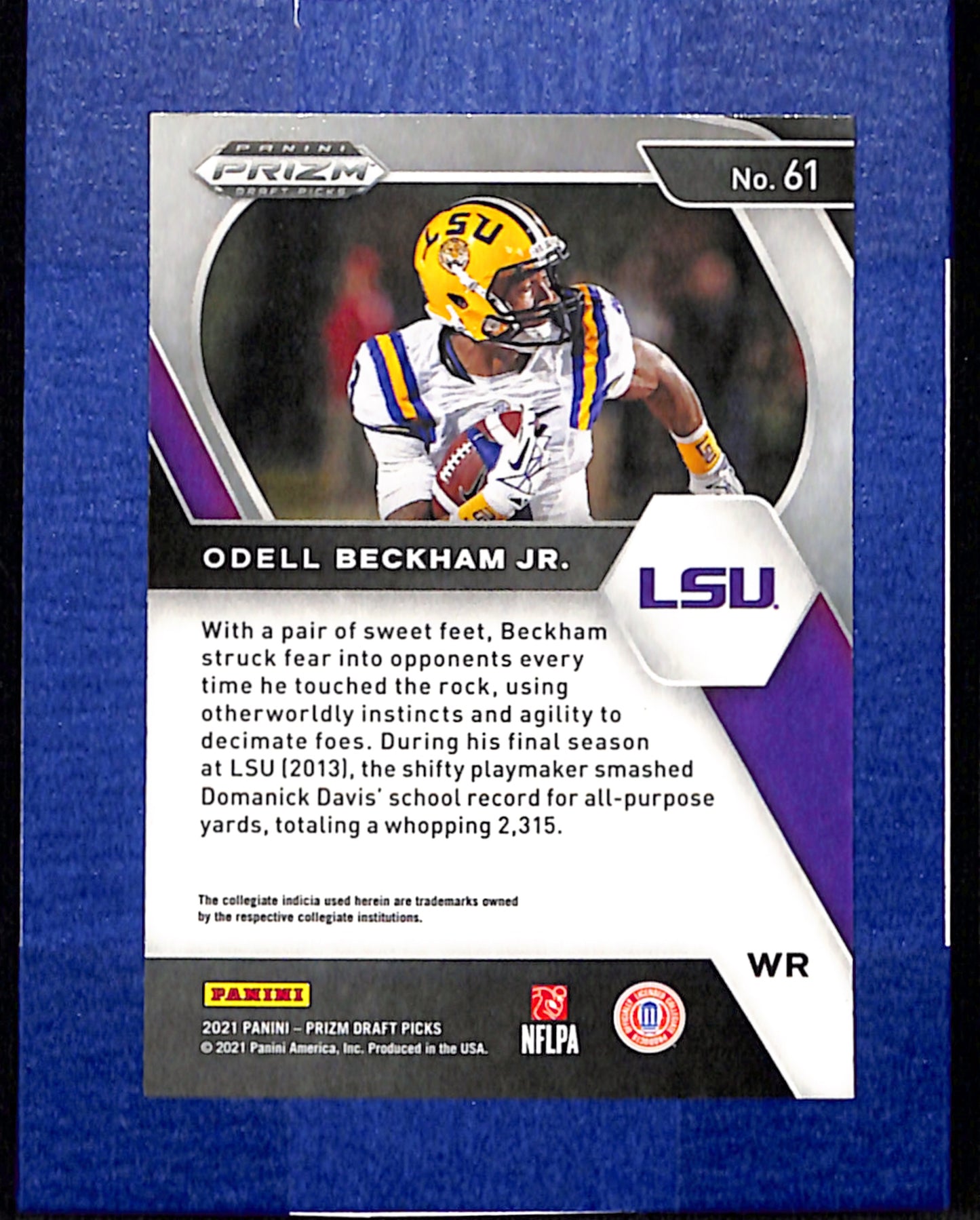 2021 Panini Prizm Draft Picks Collegiate #61 Odell Beckham Jr. EXMT CS26014414