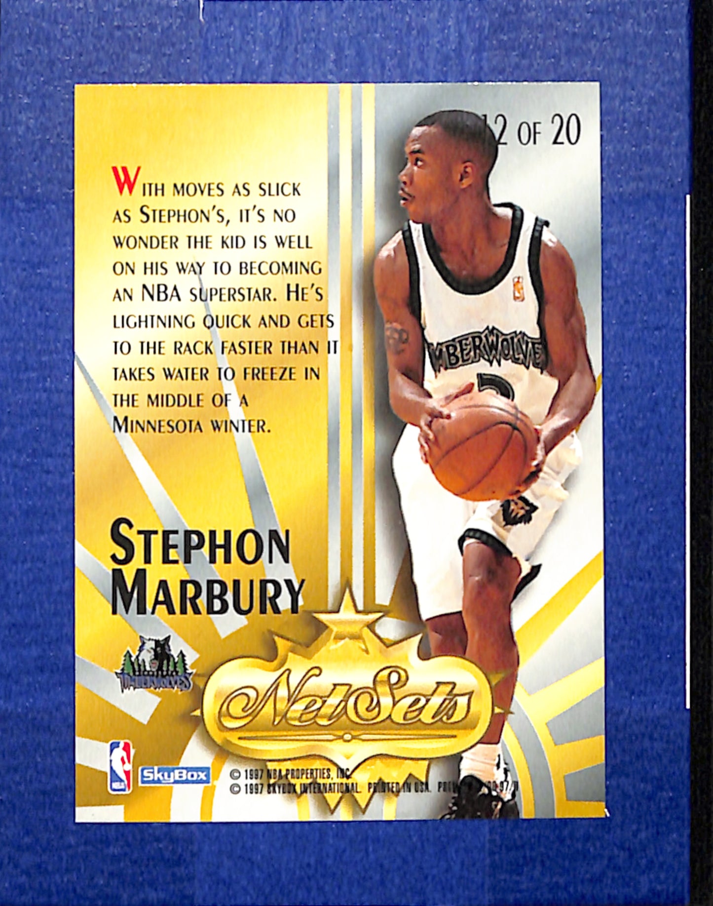 1996-97 SkyBox Premium #12 Stephon Marbury Minnesota Timberwolves NMT CS26014416
