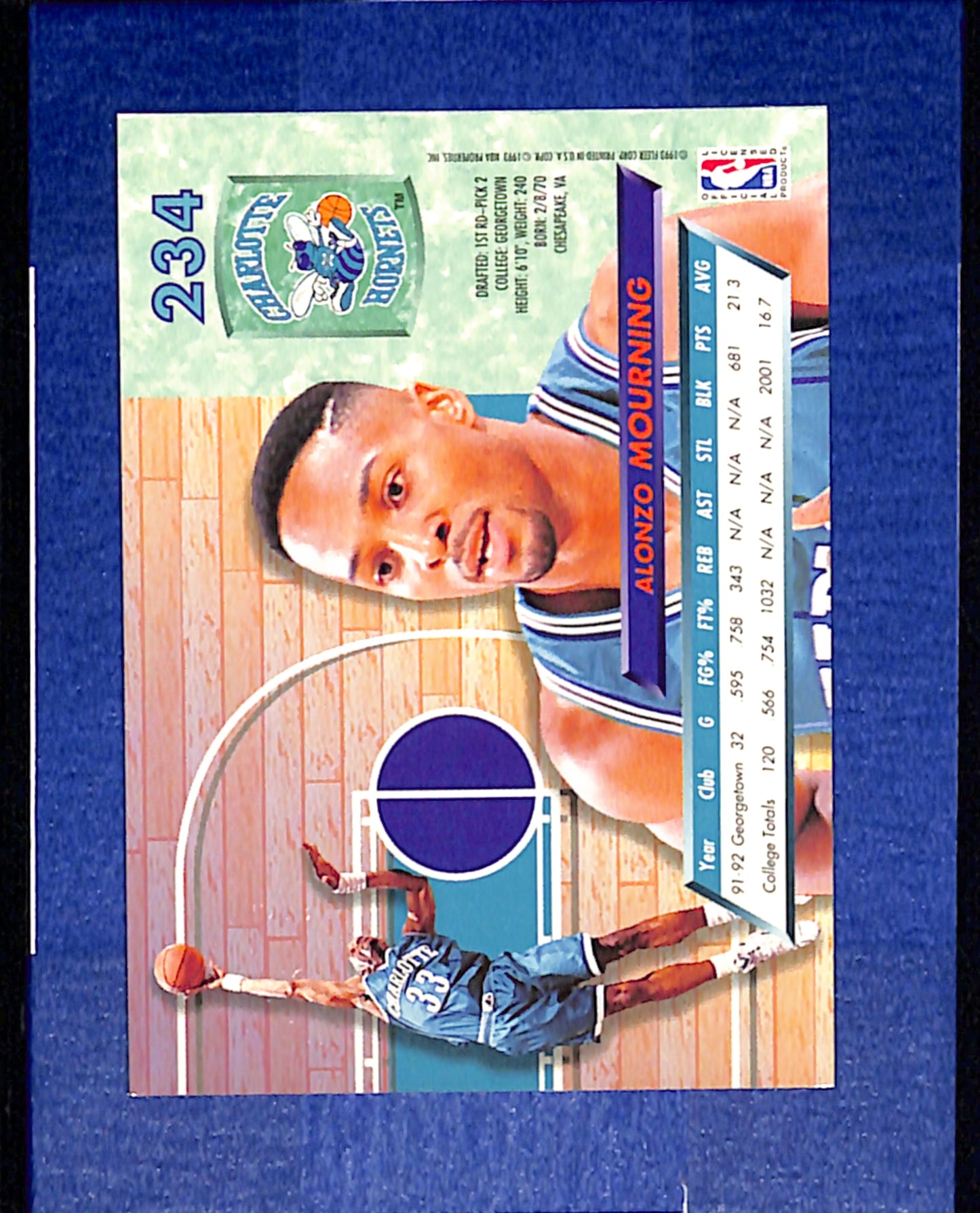 1992-93 Ultra #234 Alonzo Mourning Charlotte Hornets NMT CS26014428