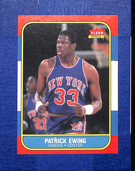 1986-87 Fleer #32 Patrick Ewing New York Knicks EX CS26014432-13jqvv