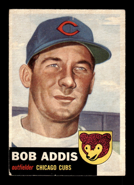 1953 Topps #157a Bob Addis Chicago Cubs VG CS26014449